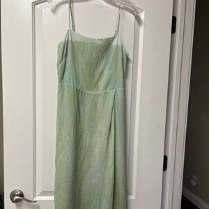VINCE Painted Pastel Midi Dress Washed Jade MRSP $528 Small S